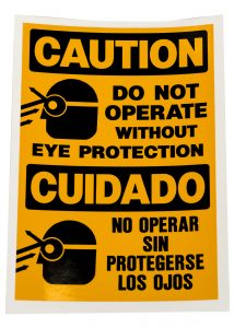 Caution-eye-protection